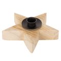 Floristik24 Holzstern Kerzenständer rustikal für Stabkerzen 16cm