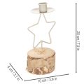 Kerzenhalter Stern mit Holzsockel für Kerze 20cm | Floristik24.de