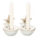 Kerzenhalter Sterne aus Keramik Weihnachtsdeko 11cm 2St | Floristik24.de