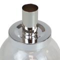 Floristik24 Stabkerzenhalter Kerzenständer Glas Metall Silber Ø10,5cm 4St