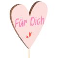 Herzstecker Für Dich Dekoration Holz mit Schriftzug 31cm 12 Stück | Floristik24.de