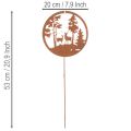 Gartenstecker Rost Rund Hirsch Silhouette Wald Dekoration 53cm 2St | Floristik24.de