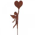 Gartenstecker Rost Engel mit Herz Deko Valentinstag 60cm