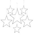 Floristik24 Stern-Set zum Hängen Silber, Glimmer 17-34cm