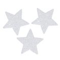 Floristik24 Sterne Weiß 6,5cm mit Glimmer 36St