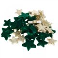 Floristik24 Stern Streudeko Mix Grün und Gold Weihnachten 4cm/5cm 40St