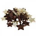 Sterne Streudeko Mix Braun und Gold Weihnachtsdeko 4cm/5cm 40St