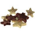 Floristik24 Sterne Streudeko Mix Braun und Gold Weihnachtsdeko 4cm/5cm 40St
