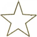 Weihnachtsdeko Stern Anhänger Golden Glitter 17,5cm 9St