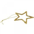 Weihnachtsdeko Stern Anhänger Golden Glitter 7,5cm 40St