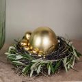 Straußenei Deko Ausgeblasen Osterdeko Gold Ø12cm H14cm | Floristik24.de