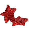 Floristik24 Streudeko Sterne Rot 2,5cm Glimmer 96St