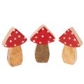 Floristik24 Pilze Deko Holz für Tischdekoration und Geschenke 6cm 8St