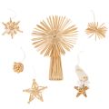 Floristik24 Strohstern Set Christbaumschmuck Figuren und Sterne 35St
