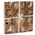 Strohstern Set Christbaumschmuck Figuren und Sterne 35St | Floristik24.de