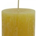 Floristik24 Stumpenkerzen Rustic Durchgefärbte Kerzen Gelb 60/110mm 4St