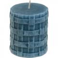 Floristik24 Stumpenkerzen Rustic Blau 80/65 Kerzen rustikal 2St