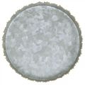 Metalltablett rund, Kerzenteller, Tischdeko Silbern/Golden Ø15cm H2cm
