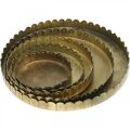 Metallteller zum Dekorieren, Tischdeko, Kerzentablett rund Golden Antik-Optik Ø7,5/10/12/15/18cm H2cm 5er-Set | Floristik24.de
