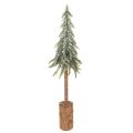 Floristik24 Kunstbaum Tanne geeist mit Holzsockel Winterliche Dekoration 60cm