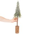 Kunstbaum Tanne geeist mit Holzsockel Winterliche Dekoration 60cm | Floristik24.de