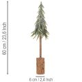 Kunstbaum Tanne geeist mit Holzsockel Winterliche Dekoration 60cm | Floristik24.de