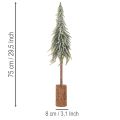 Tanne künstlich Geeister Deko Baum auf Holzsockel für Winterdeko und Weihnachten 75cm | Floristik24.de