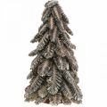 Floristik24 Tannenbaum aus Zapfen, Weihnachtsbaum beschneit, Winterdeko, Advent, Weiß gewaschen H33cm Ø20cm