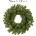 Künstlicher Tannenzweig Kranz mit Zapfen für Tür oder Tisch 30cm | Floristik24.de