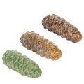 Floristik24 Tannenzapfen Keramik Dekoration Tischdeko Herbst 14cm 3St