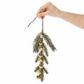 Künstlicher Tannenzweig mit goldfarbenen Mini-Christbaumkugeln 46cm 2St | Floristik24.de