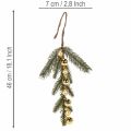 Künstlicher Tannenzweig mit goldfarbenen Mini-Christbaumkugeln 46cm 2St | Floristik24.de