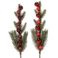 Floristik24 Tannenzweig künstlich mit Weihnachtskugeln 48cm 2St