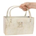 Metall-Tasche Dekogefäß rechteckig 26cm Gold | Floristik24.de