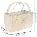 Metall-Tasche Dekogefäß rechteckig 26cm Gold | Floristik24.de