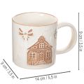 Keramiktasse mit Hausmotiv und Reliefmuster 9cm | Floristik24.de