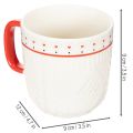 Kaffeetasse mit rotem Henkel Strickmuster und Herz Dekor Keramik 9cm 2St | Floristik24.de