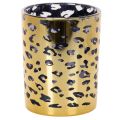 Floristik24 Windlicht Glas Leopardenmuster für Tischdeko 12cm