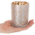 Windlicht Glas mit Leopardenmuster für Teelicht 12cm | Floristik24.de