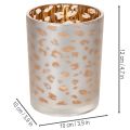 Windlicht Glas mit Leopardenmuster für Teelicht 12cm | Floristik24.de