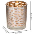 Windlicht Glas Leopardenmuster zweifarbig 8cm | Floristik24.de