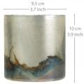 Kerzenglas, Deko-Windlicht, Tischdeko Antik-Look Ø9,5cm H10cm 4St