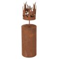 Floristik24 Teelichthalter Kerzenform Rostdeko Edelrost Metall H36cm