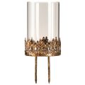 Floristik24 Teelichthalter mit Glas zum Stecken Antik Optik Gold Ø5,5cm 4St