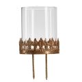 Floristik24 Teelichthalter zum Stecken mit Kerzenglas Gold Ø7cm 4 St