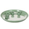 Floristik24 Kerzenteller Adventskranz grün mit vier Kerzenhaltern 24cm
