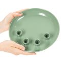 Kerzenteller Adventskranz grün mit vier Kerzenhaltern 24cm | Floristik24.de