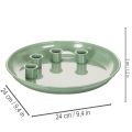 Kerzenteller Adventskranz grün mit vier Kerzenhaltern 24cm | Floristik24.de