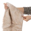 Tischläufer Beige mit Kunstfell Oberfläche als Fellband 24x140cm | Floristik24.de