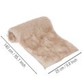 Tischläufer Beige mit Kunstfell Oberfläche als Fellband 24x140cm | Floristik24.de